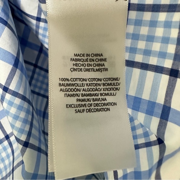 Ralph Lauren Blue Plaid Classic Fit Button Down Shirt Size Medium - Picture 8 of 8